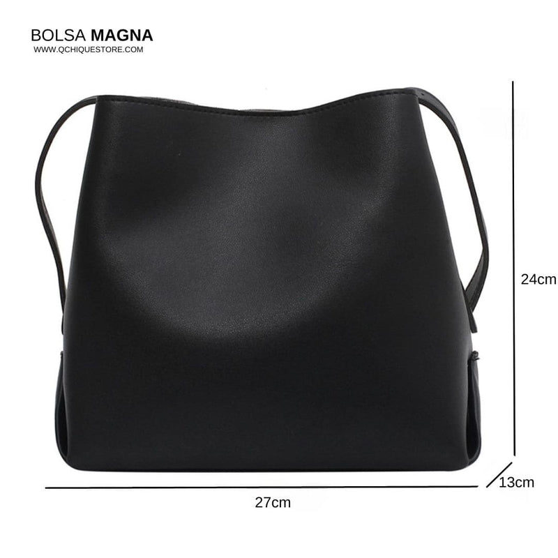 Bolsa Feminina com Zíper e Botão Magnético - Magna - QchiqueStore